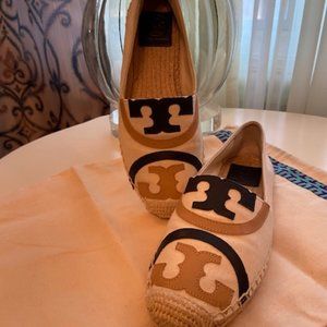 Tory Burch Poppy Flat Logo Slip-On Espadrilles